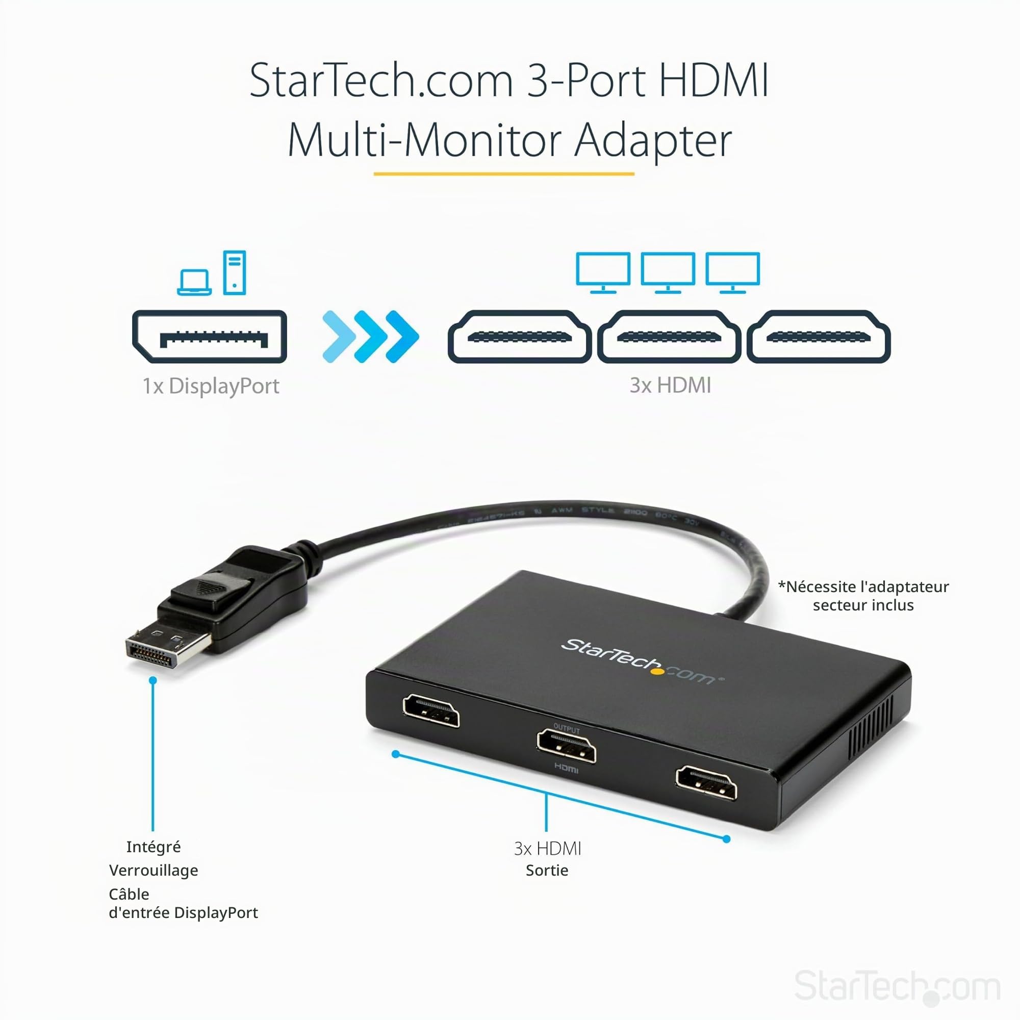 startech-com-hub-mst-displayport-1-2-vers-3x-hdmi-triple-1080p-4k-30hz image 7