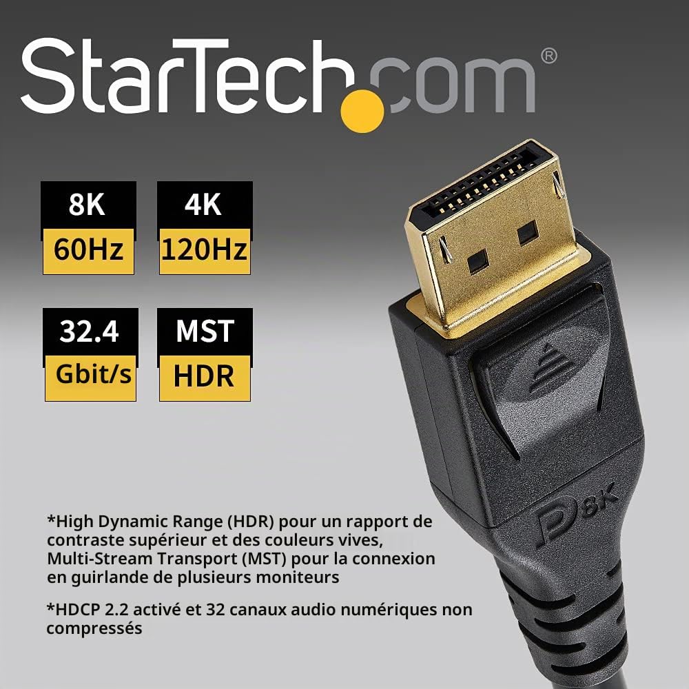 startech-com-c-ble-displayport-1-4-certifi-vesa-4m-8k-60hz-noir image 2