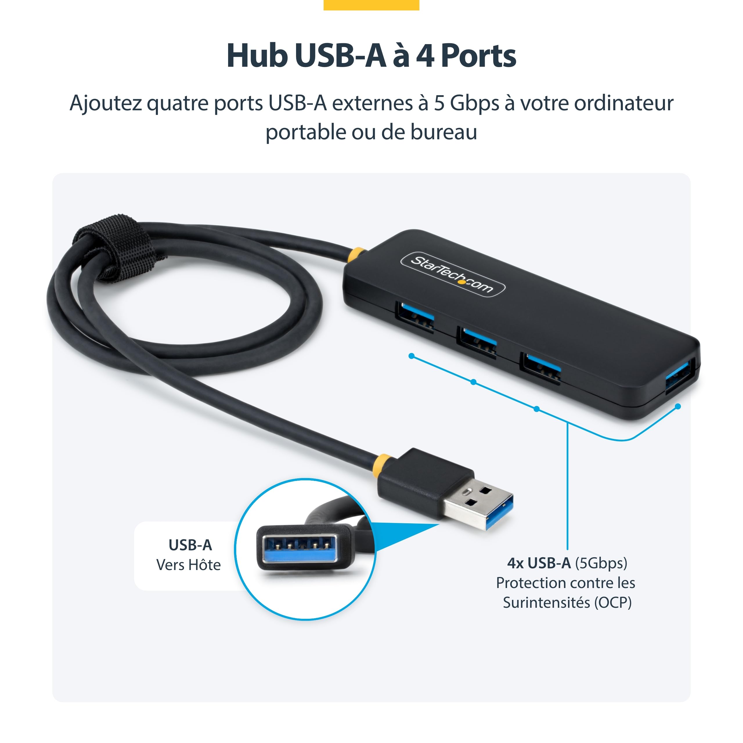 startech-com-hub-usb-a-4-ports-5gbps-c-ble-61-cm-h5a4a-usb-hub-2 image 3