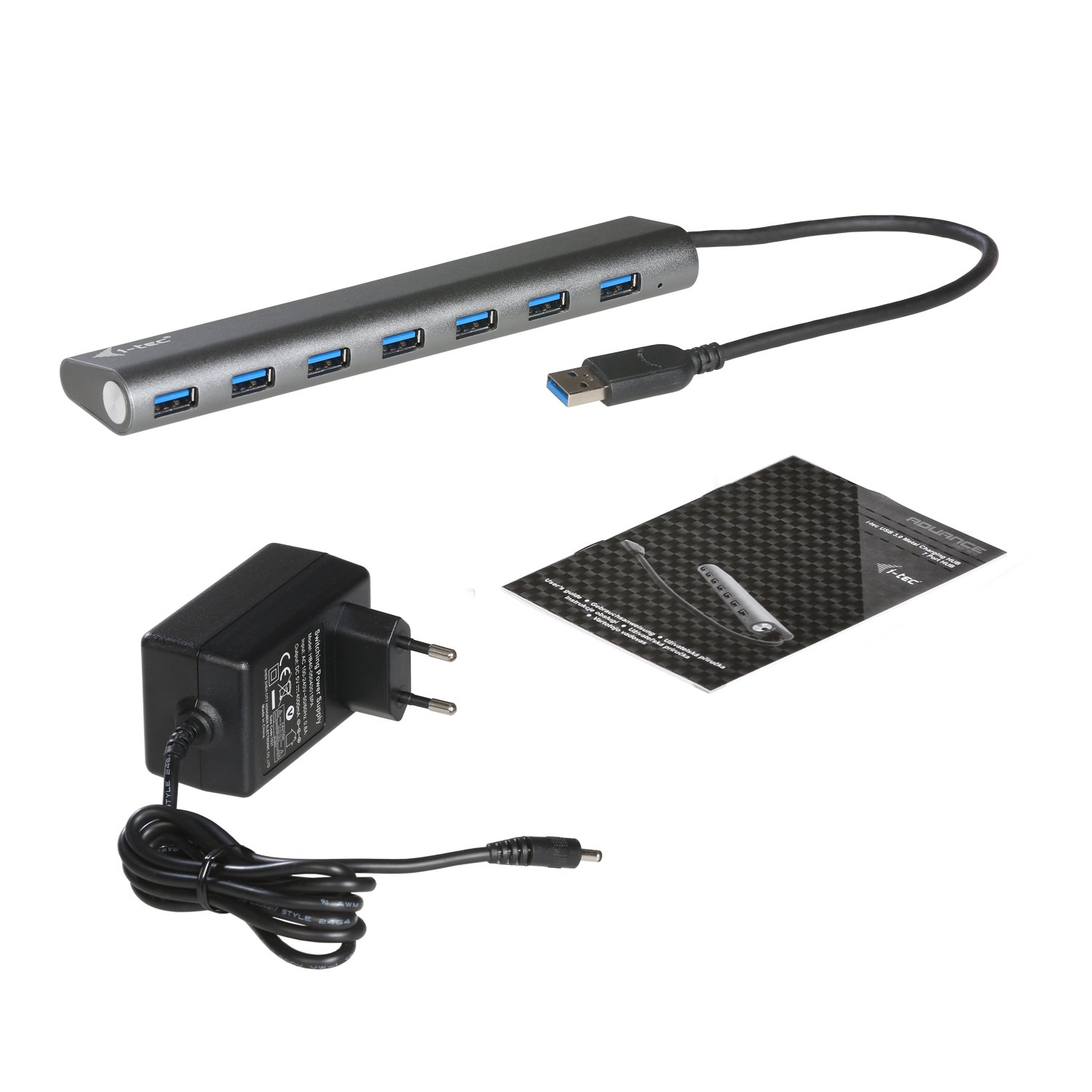 i-tec-u3hub778-hub-usb-3-0-7-ports-m-tal-avec-chargeur-secteur image 4