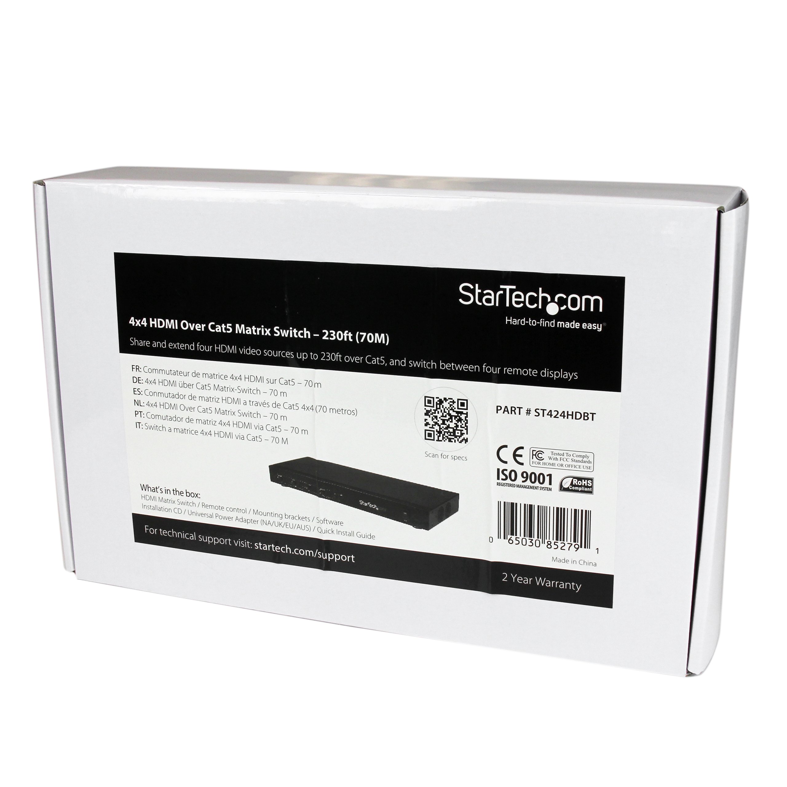 startech-com-st424hdbt-switch-matrice-4x4-hdmi-hdbaset-sur-cat5-cat6-70-m-1080p image 4