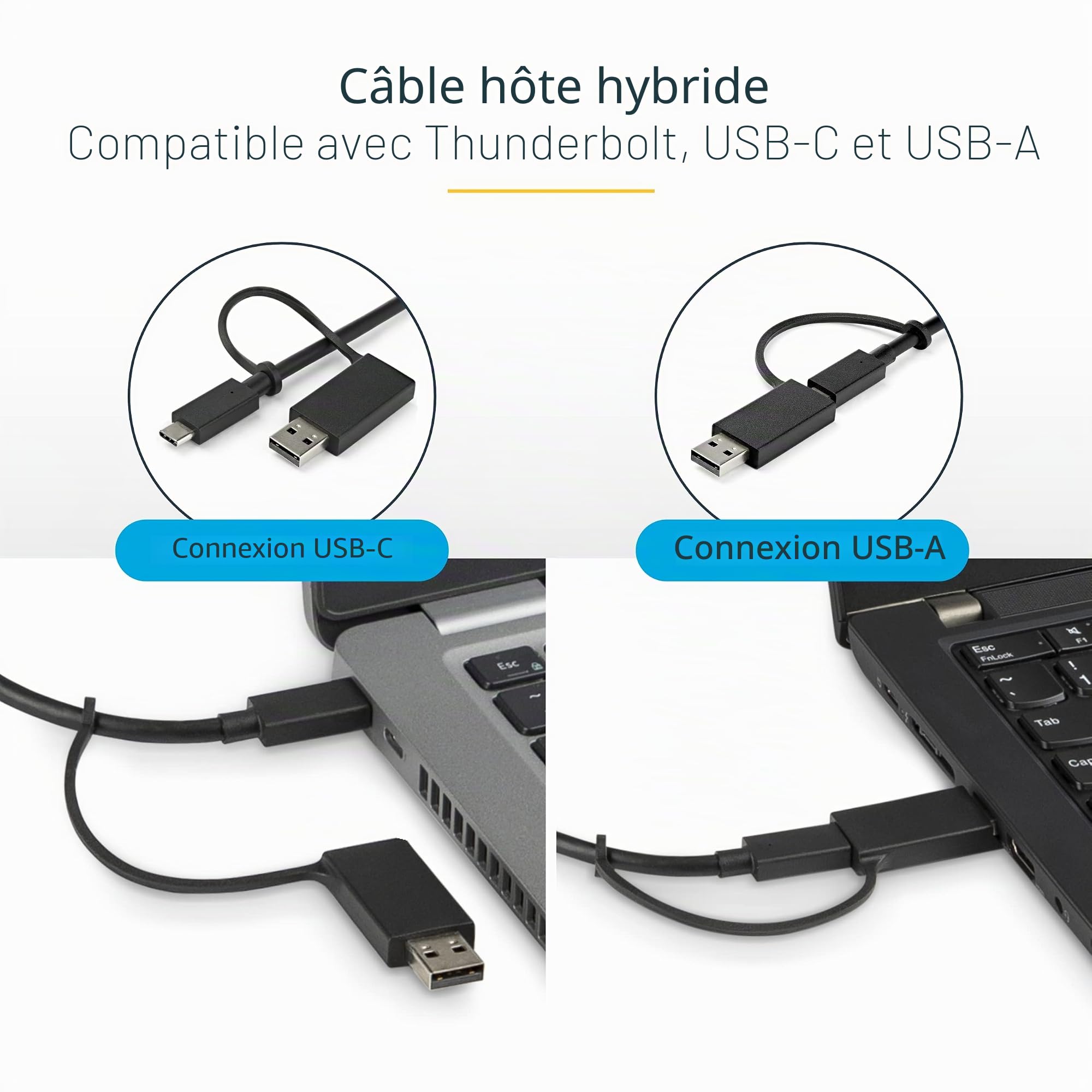 startech-com-st12mhdlan-station-d-accueil-hybride-usb-c-usb-a-double-4k-hdmi-dis image 5