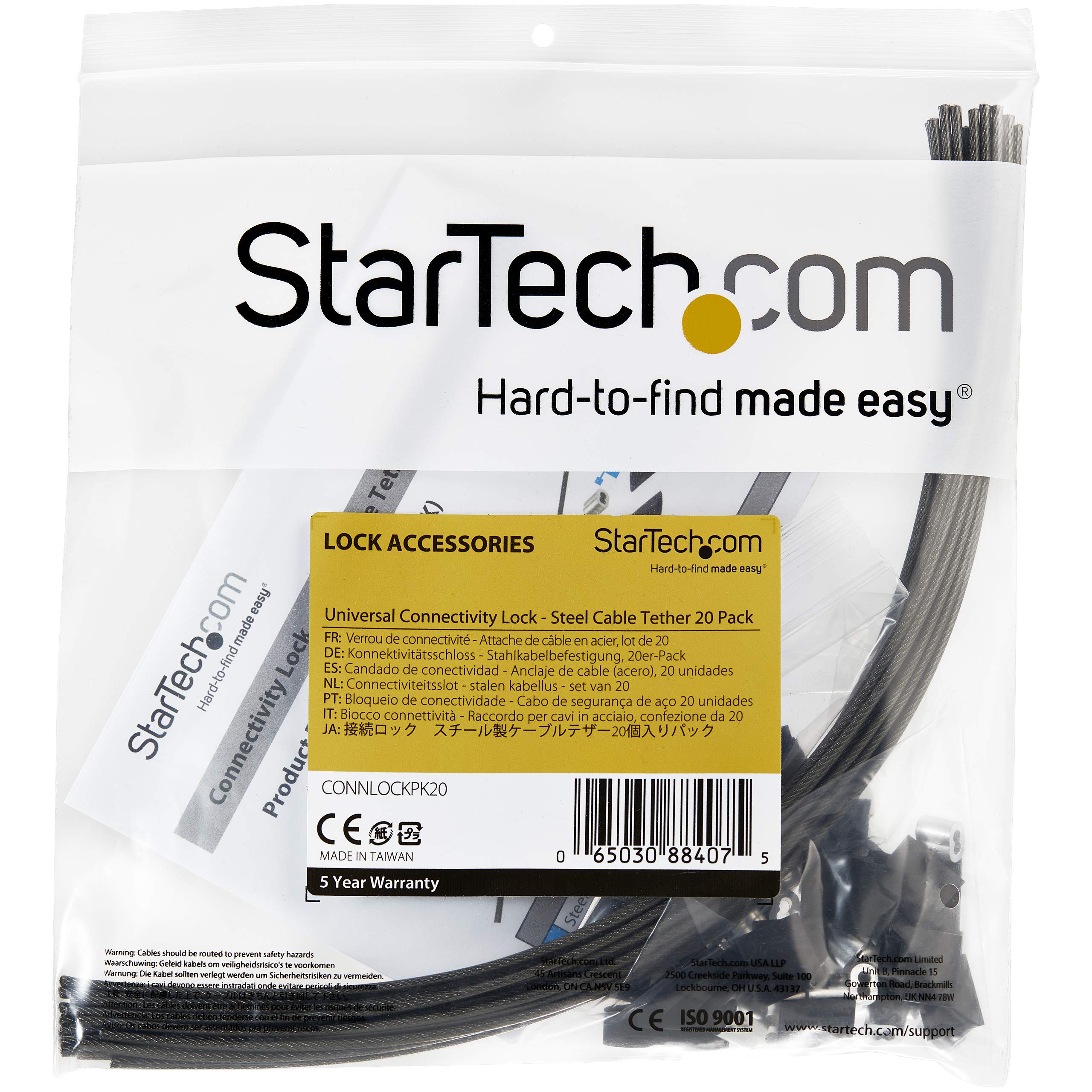 startech-com-connlockpk20-lot-20-attaches-c-ble-de-s-curit-r-glables-acier image 6