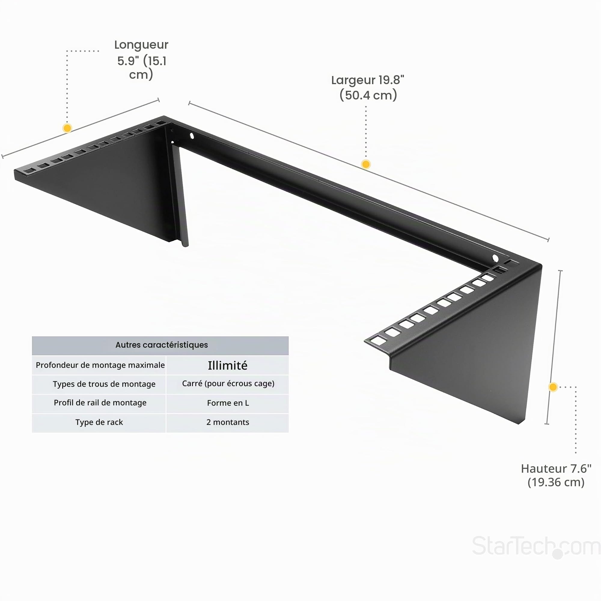 startech-com-rk419wallv-support-mural-vertical-rack-19-4u-56-7-kg-noir image 2