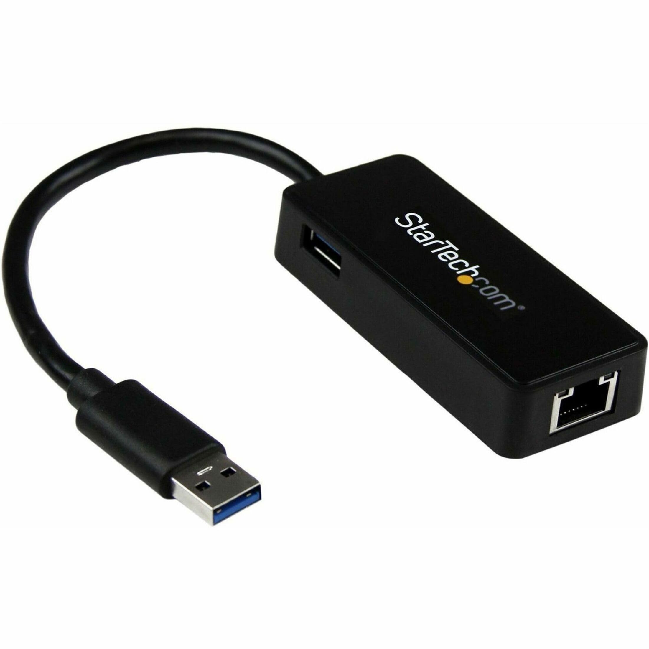 startech-com-usb31000sptb-adaptateur-ethernet-usb-3-0-gigabit-rj45-hub-usb image 1