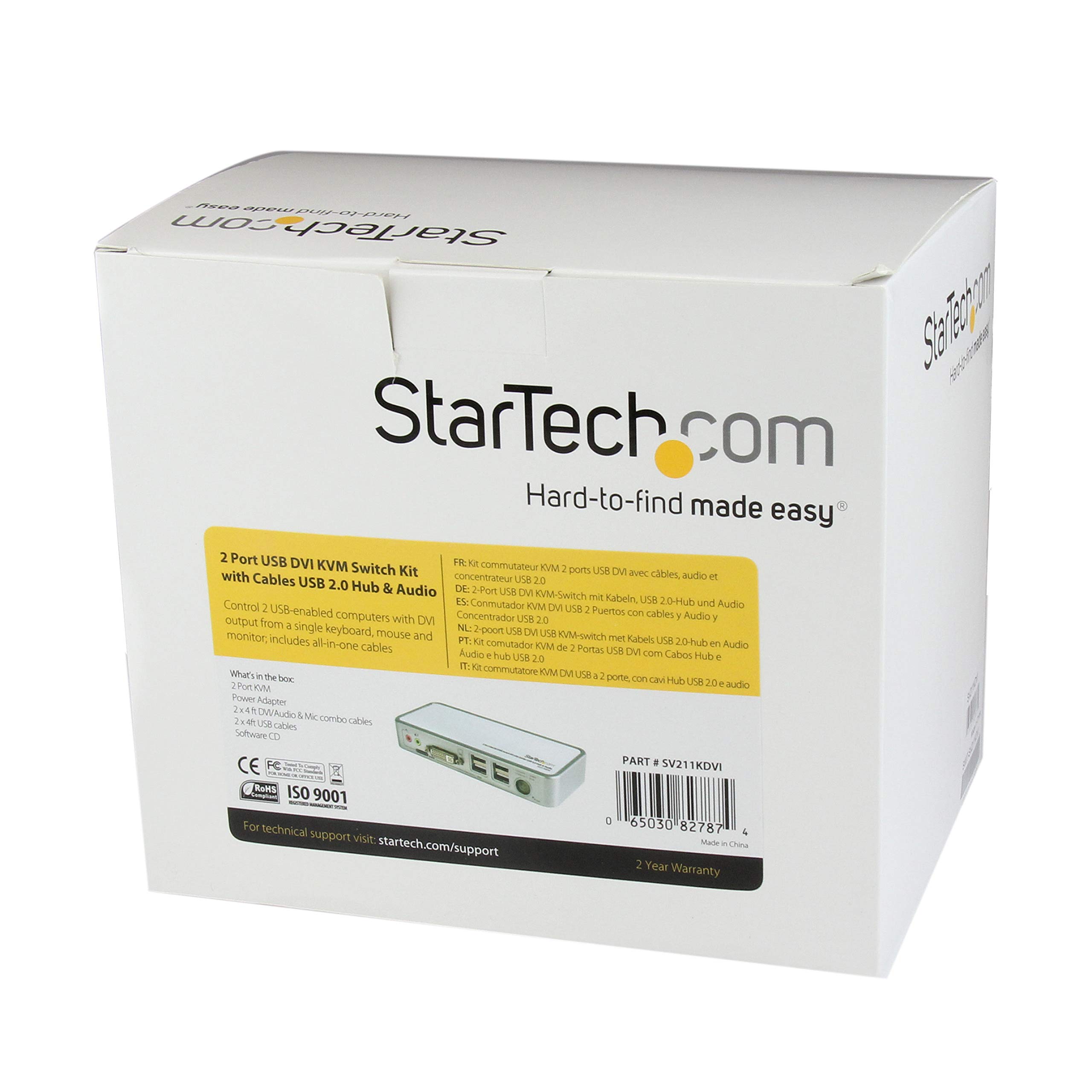 startech-com-sv211kdvieu-commutateur-kvm-dvi-usb-2-ports-avec-c-bles-blanc image 3