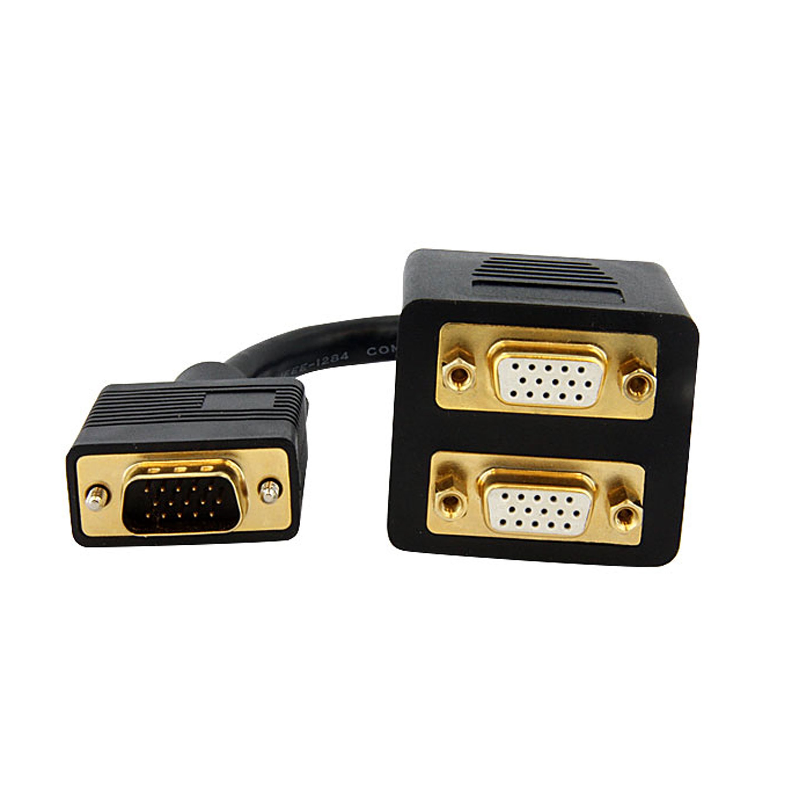 startech-com-vgaspl1vv-r-partiteur-vga-30cm-1x-m-vers-2x-f-noir image 2