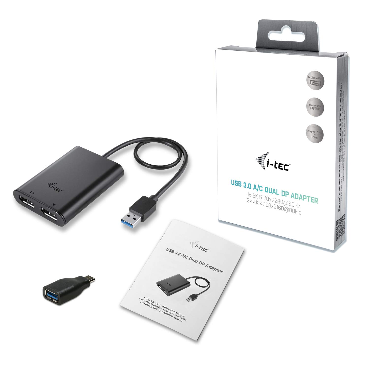 i-tec-adaptateur-usb-3-0-usb-c-vers-dual-displayport-2x-4k-60hz-5k-60hz image 4