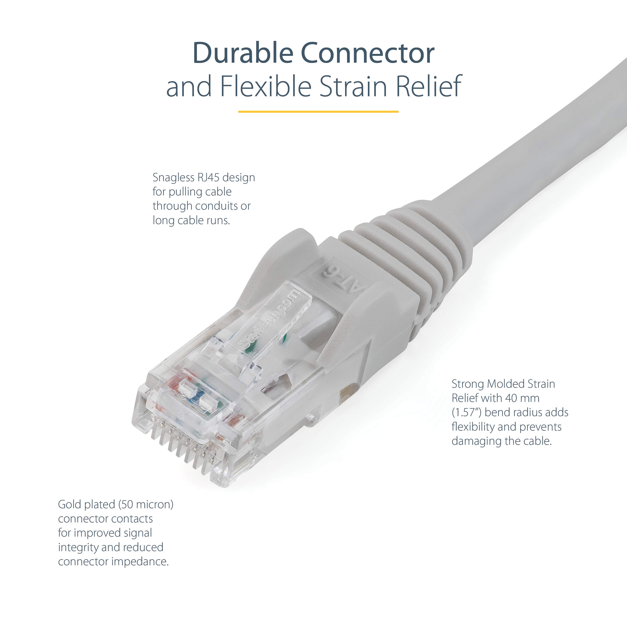 startech-com-n6patc1mgr-c-ble-patch-cat6-1-m-rj45-poe-100w-gris image 3