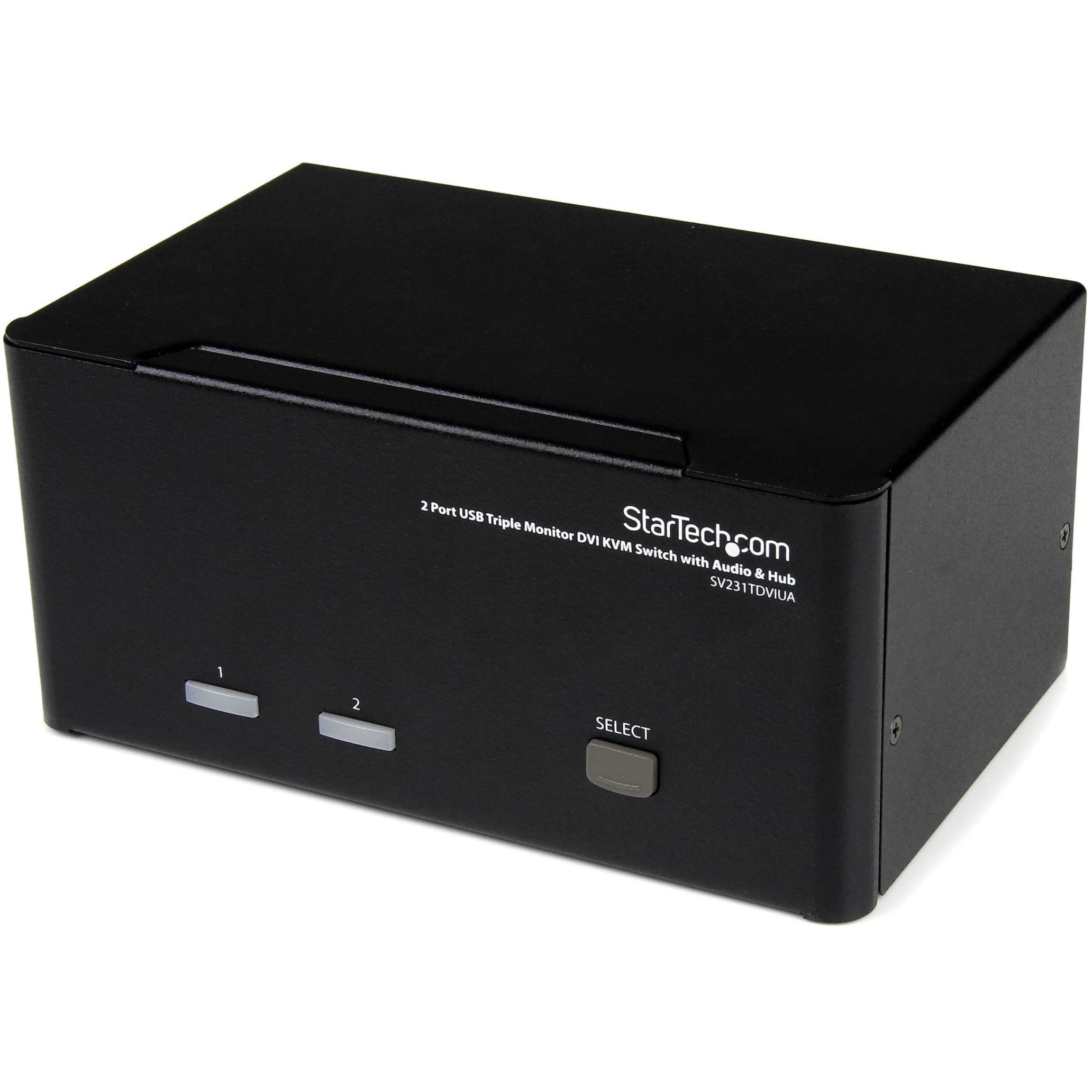 startech-com-switch-kvm-dvi-triple-cran-2-ports-avec-audio-et-hub-usb-2-0-sv231t image 1