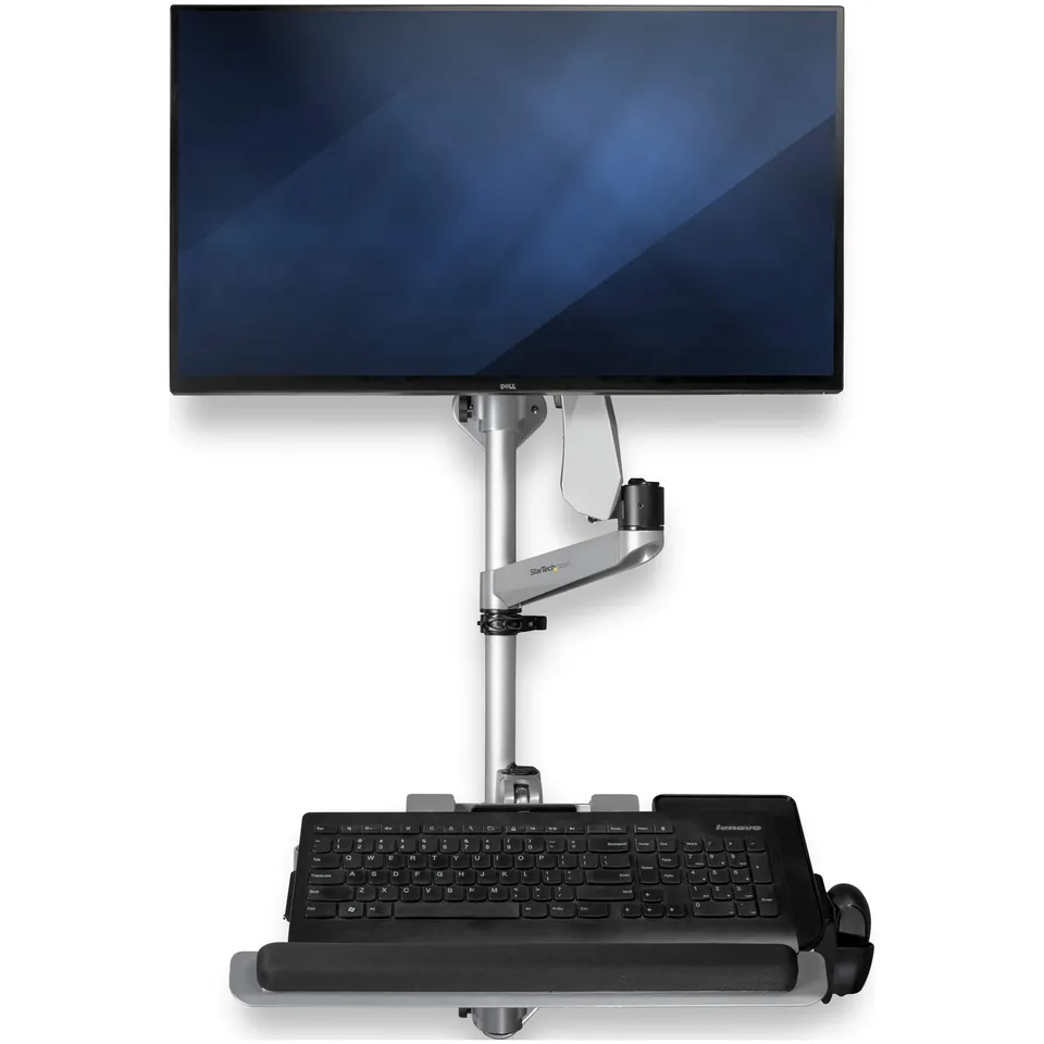 startech-com-poste-de-travail-mural-cran-34-vesa-avec-bras-et-plateau-clavier image 1