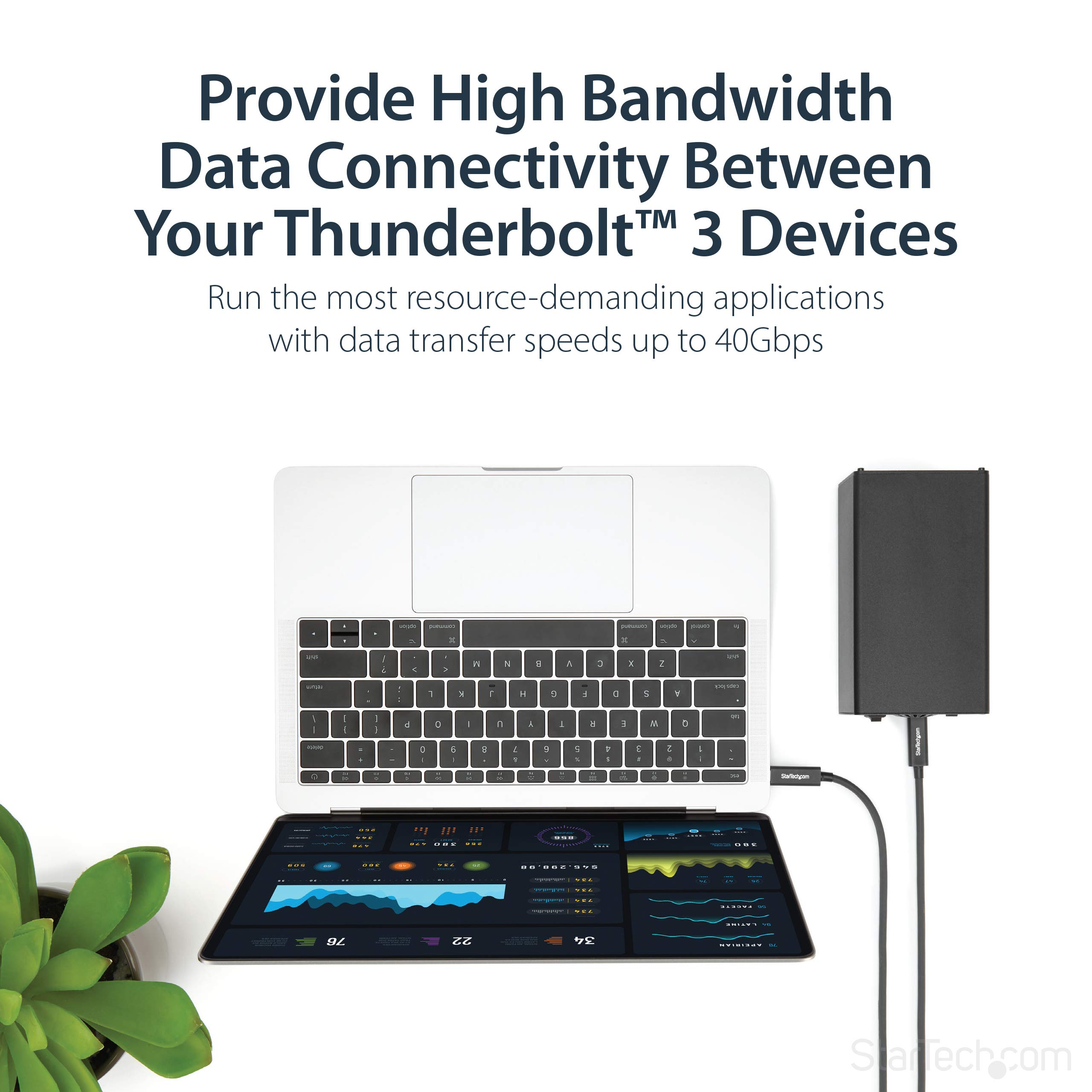 startech-com-c-ble-thunderbolt-3-actif-1-m-40-gbps-100w-pd-5k-noir image 2