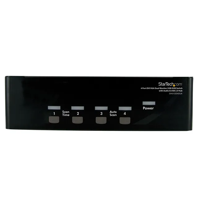 startech-com-switch-kvm-4-ports-double-cran-dvi-vga-avec-hub-usb-et-audio image 1