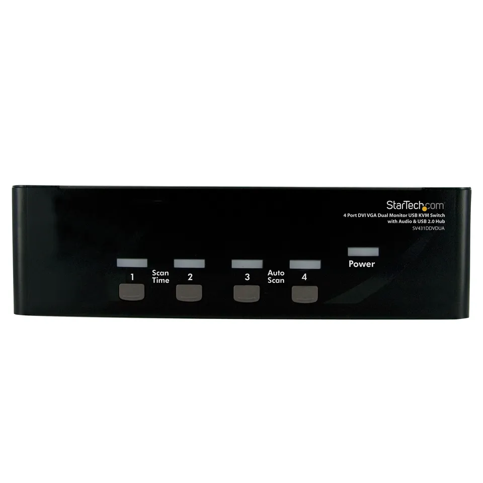 startech-com-switch-kvm-4-ports-double-cran-dvi-vga-avec-hub-usb-et-audio image 1