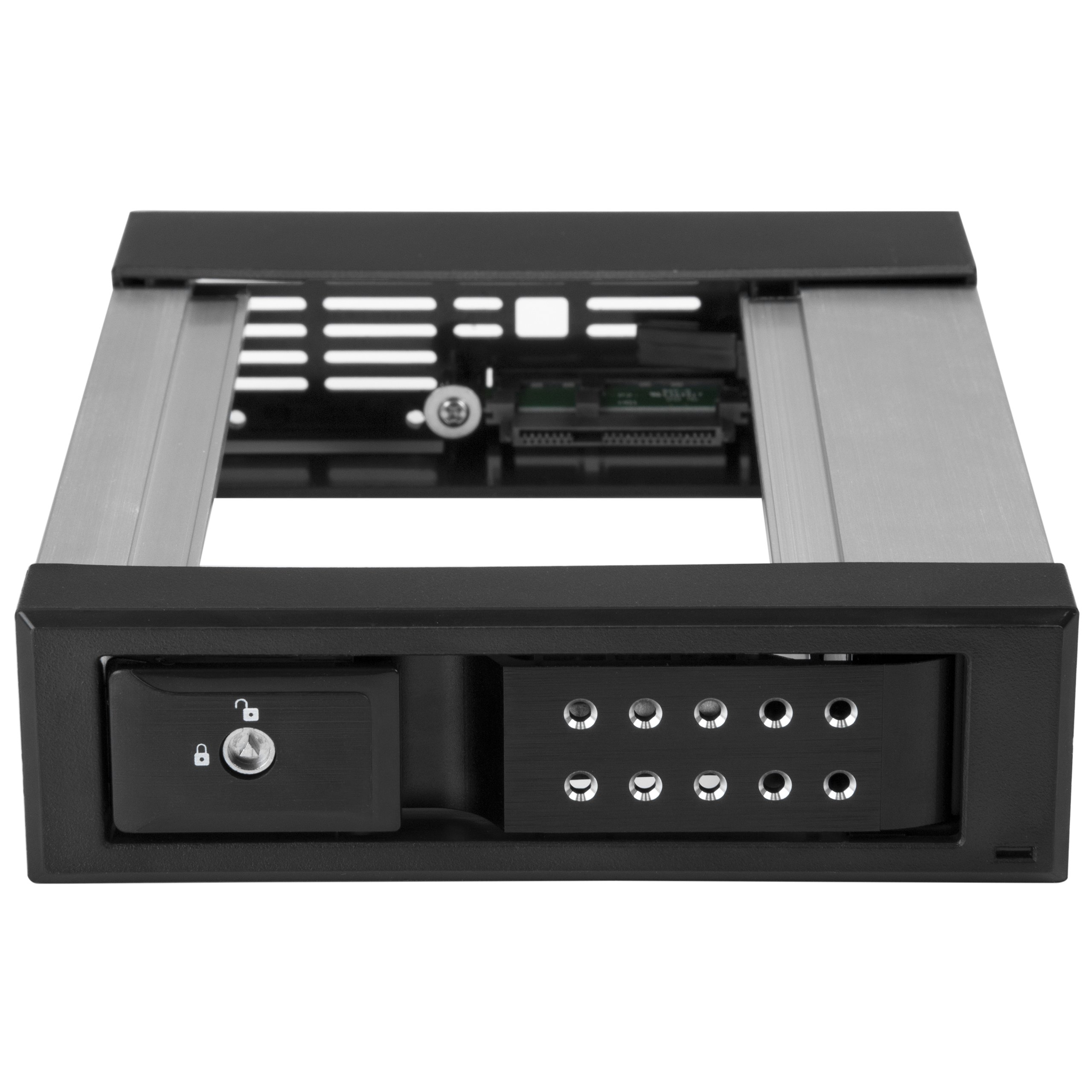 startech-com-baie-mobile-sata-sas-3-5-sans-tiroir-aluminium-5-25-hsb1satsasba image 2