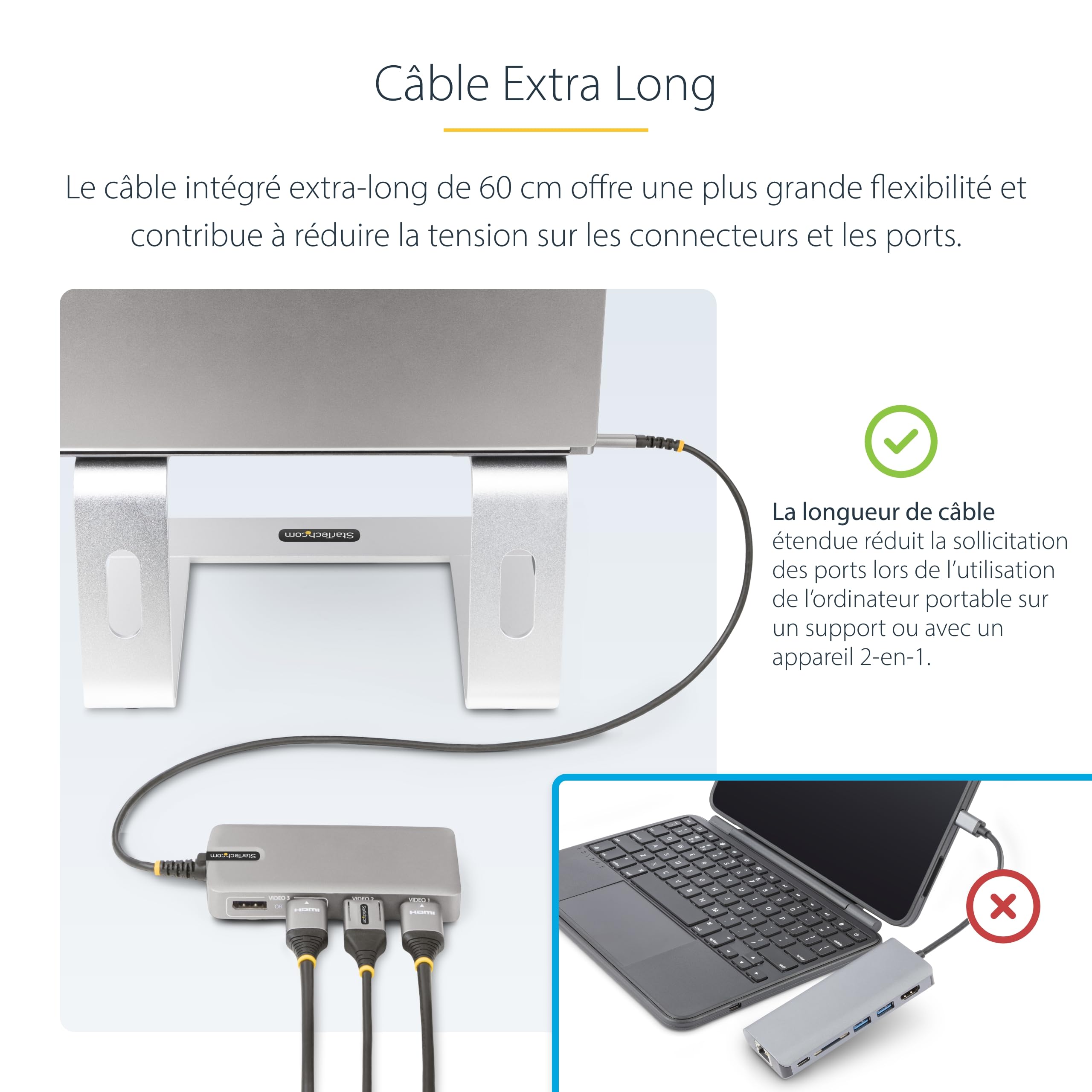 startech-com-station-d-accueil-usb-c-triple-4k-hdmi-displayport-100w-gbe image 5