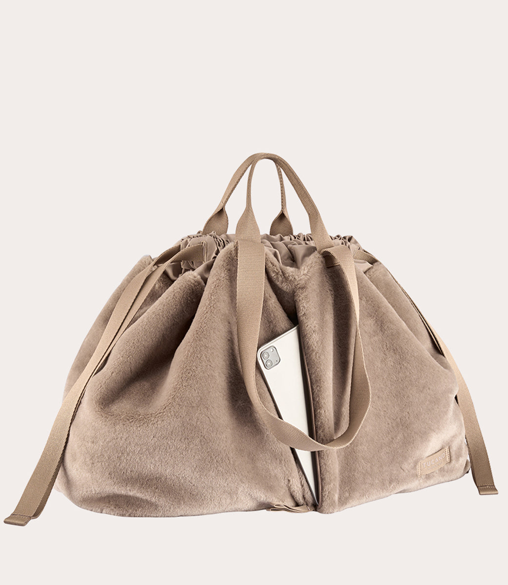 tucano-carry-fur-large-sac-de-week-end-fausse-fourrure-douce image 6