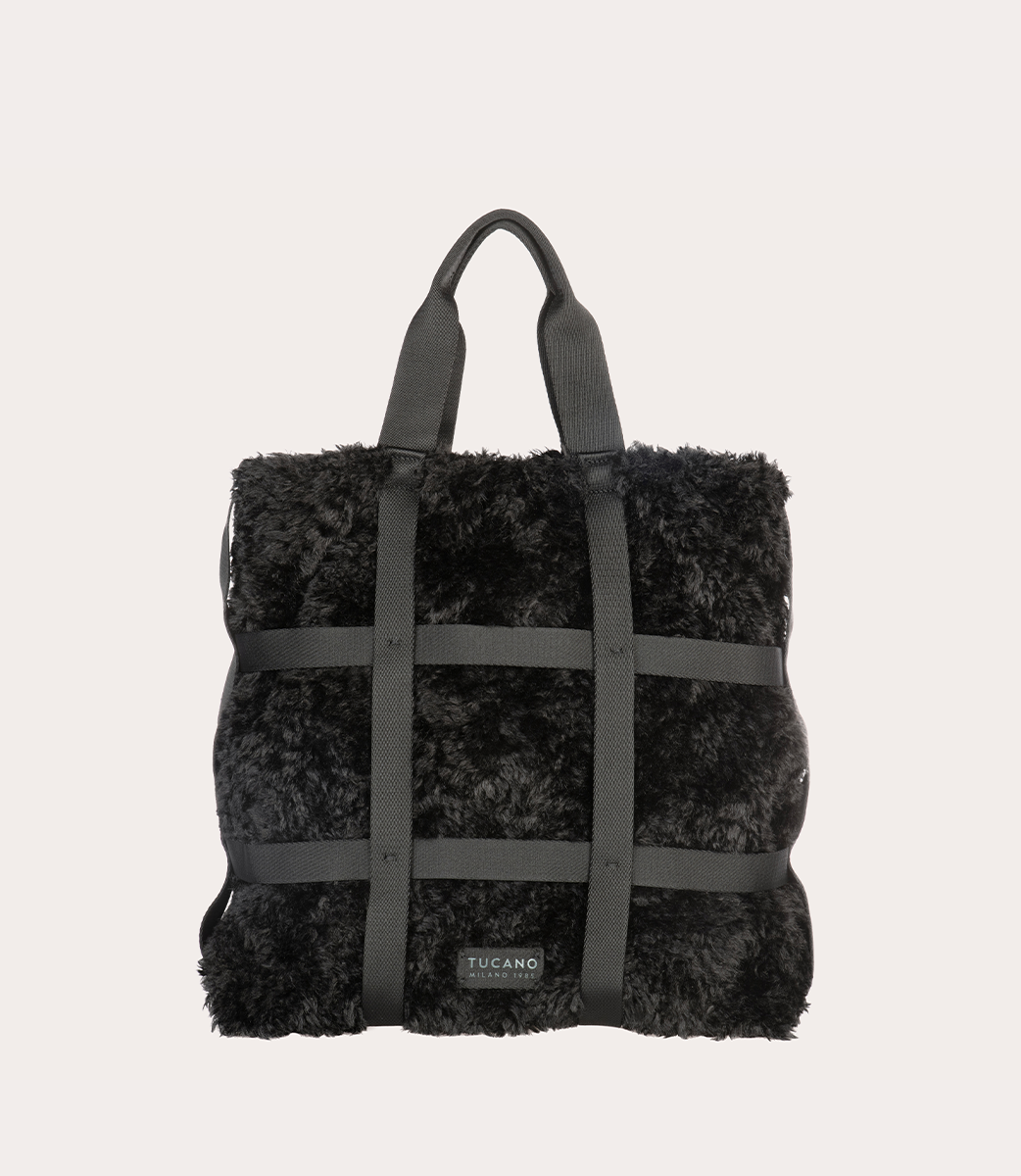 tucano-cage-tote-bag-sac-cabas-fausse-fourrure-rubans image 1