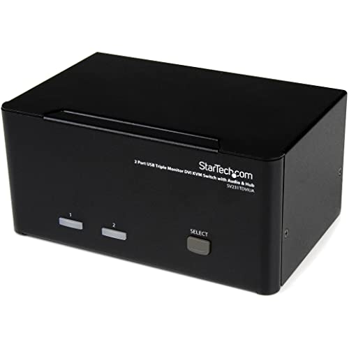 startech-com-switch-kvm-dvi-triple-cran-2-ports-avec-audio-et-hub-usb-2-0-sv231t image 4