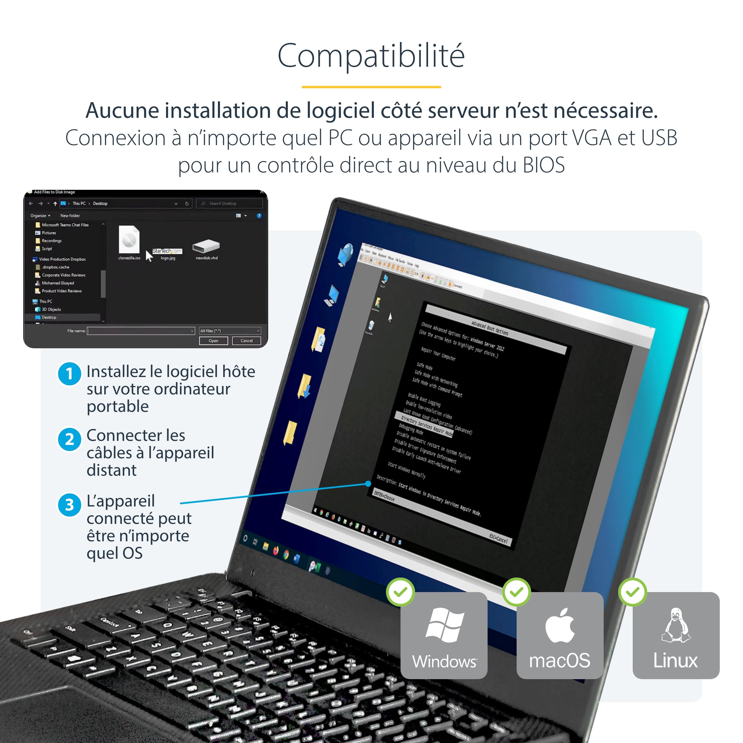 startech-com-notecons02x-adaptateur-crash-cart-usb-vga-pour-pc-portable image 5