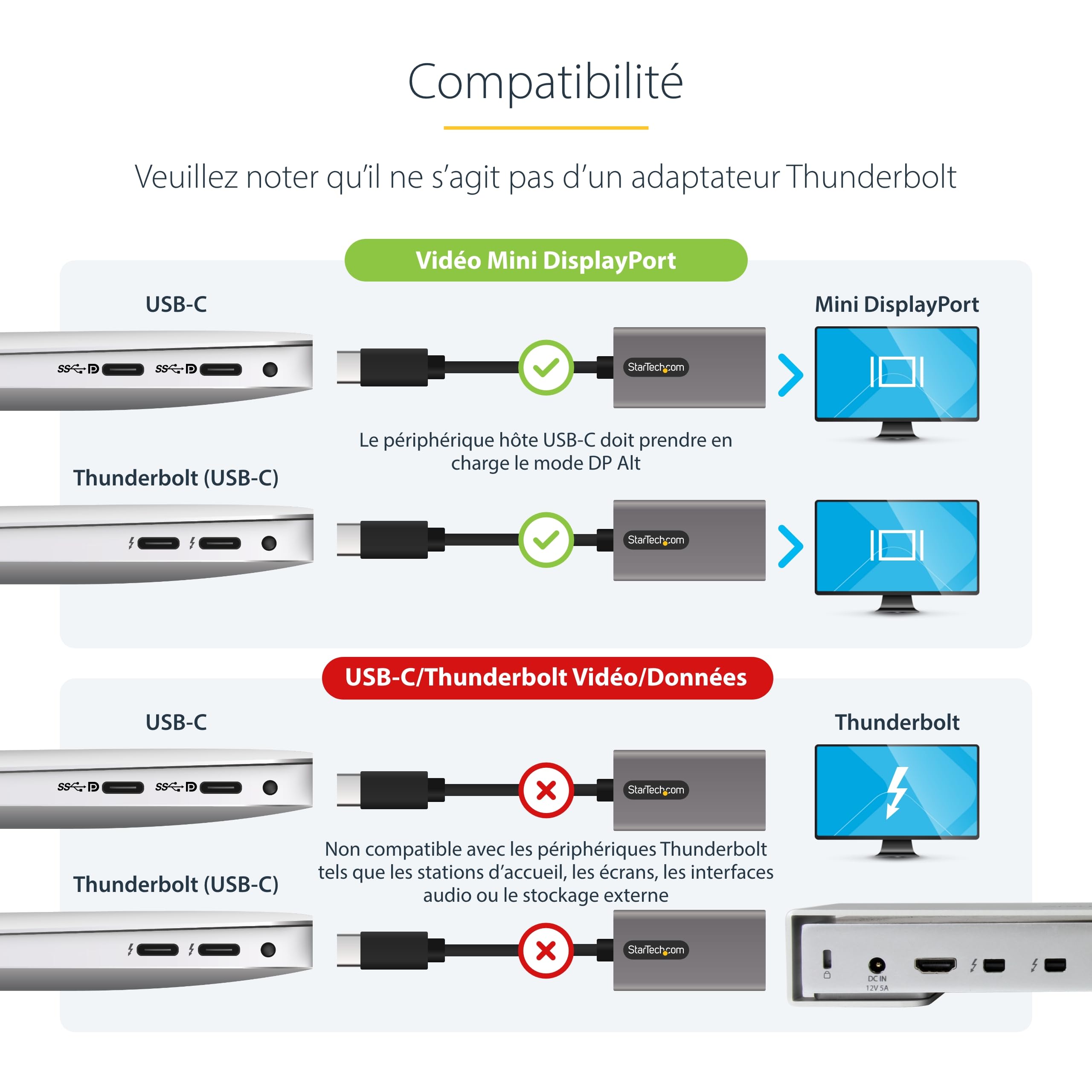 startech-adaptateur-usb-c-vers-mini-displayport-4k-60hz-30-cm image 4