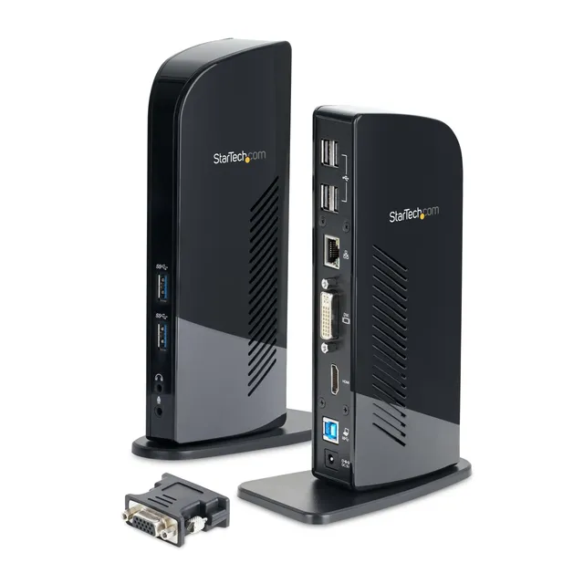 startech-com-station-d-accueil-usb-a-double-cran-hdmi-dvi-vga-6x-usb-gbe-audio image 1