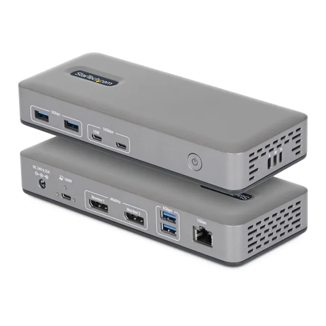 startech-dock-usb-c-sans-pilote-double-dp-4k-60hz-100w-verrouillable image 1