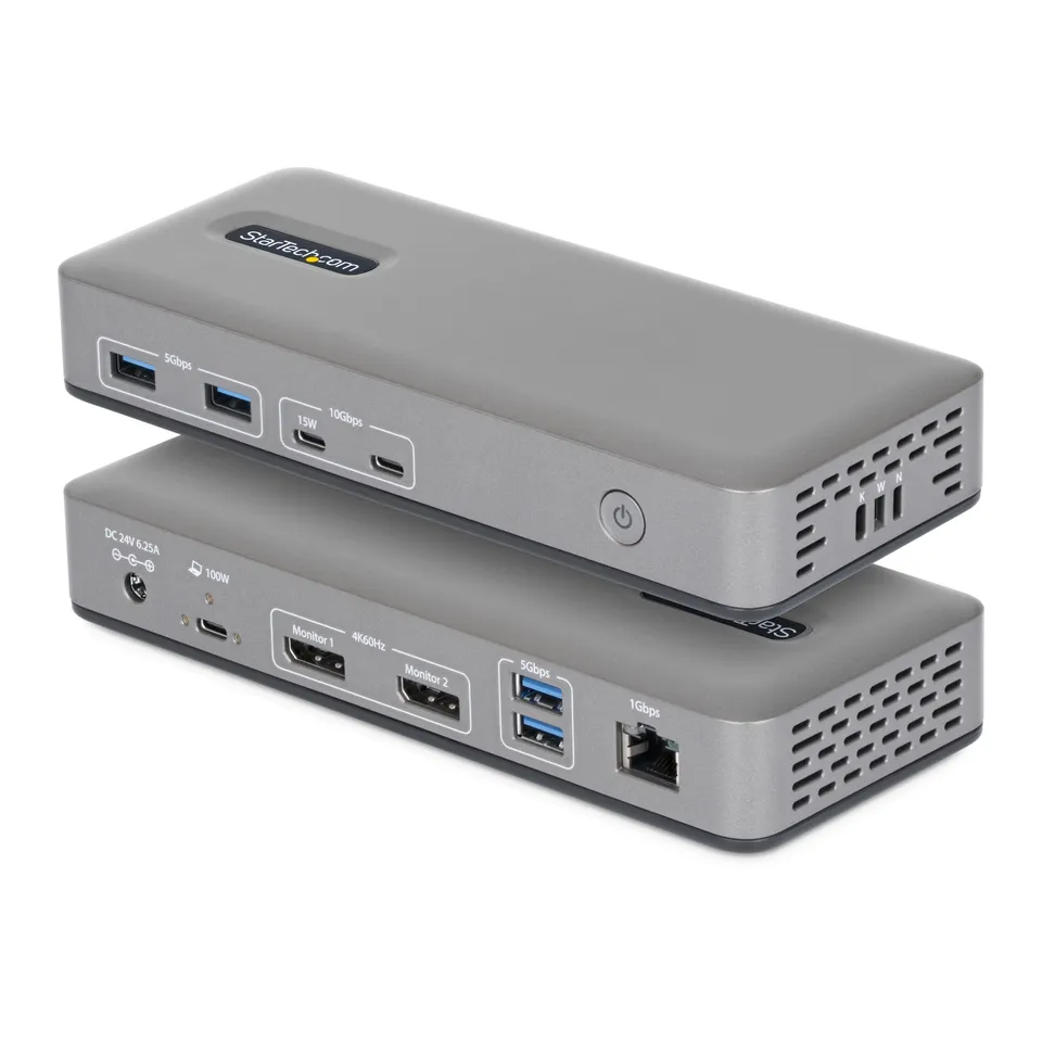 startech-dock-usb-c-sans-pilote-double-dp-4k-60hz-100w-verrouillable image 1