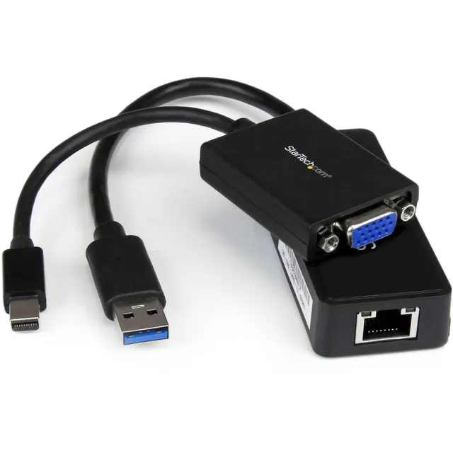 startech-com-lenx1mdpugbk-kit-adaptateur-mini-dp-vers-vga-usb-3-0-vers-gigabit-e image 1