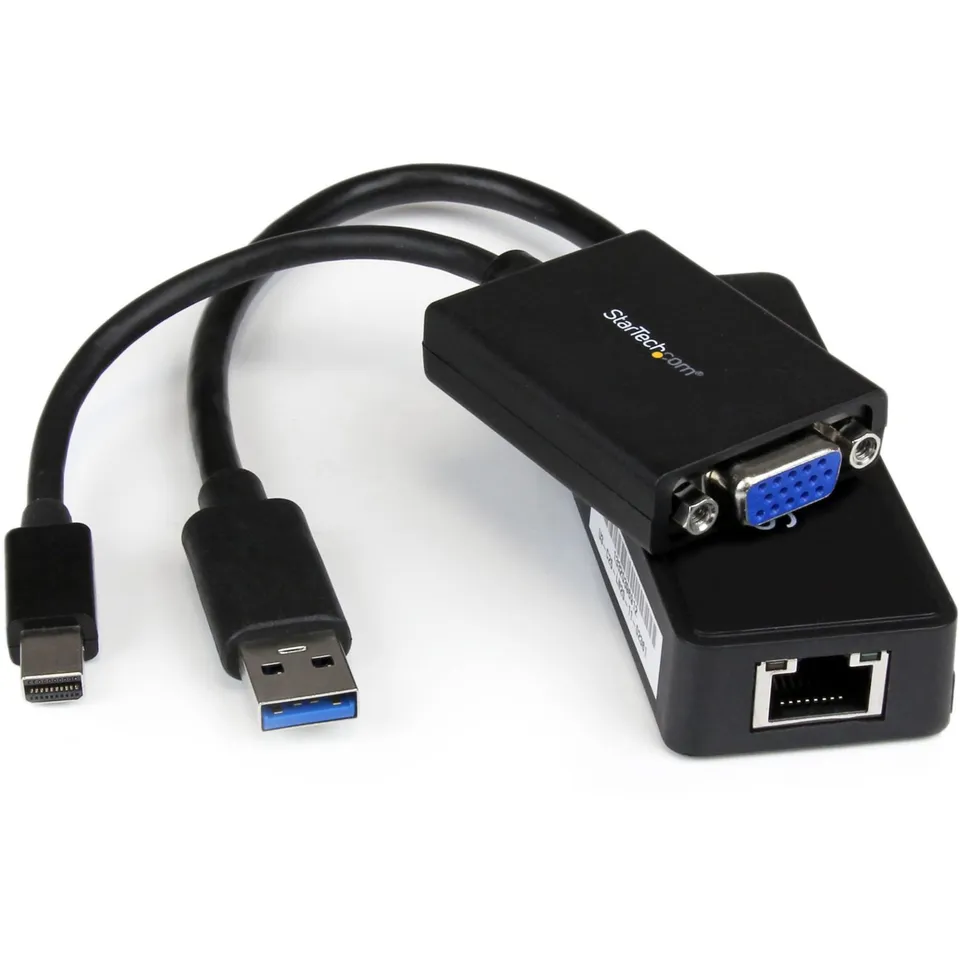 startech-com-lenx1mdpugbk-kit-adaptateur-mini-dp-vers-vga-usb-3-0-vers-gigabit-e image 1