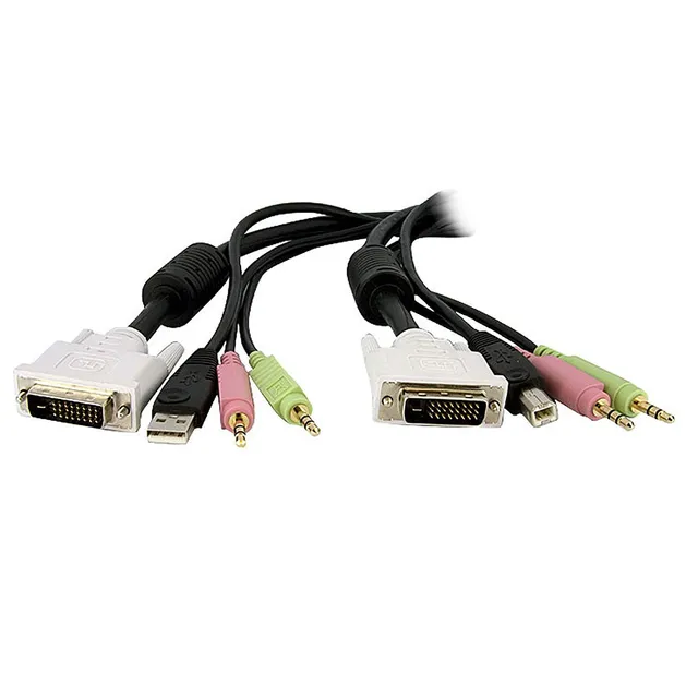startech-com-dvid4n1usb15-c-ble-kvm-dvi-d-dual-link-usb-4-6-m-4-en-1 image 1