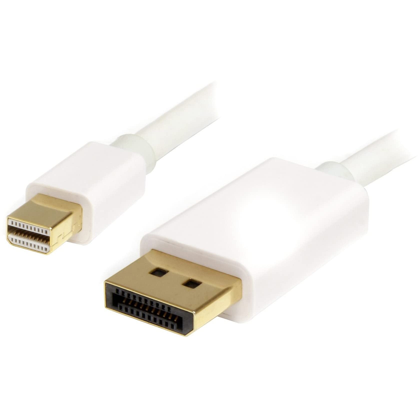 startech-com-c-ble-mini-displayport-vers-displayport-1-2-2-m-blanc-4k-mdp2dpmm2m image 1