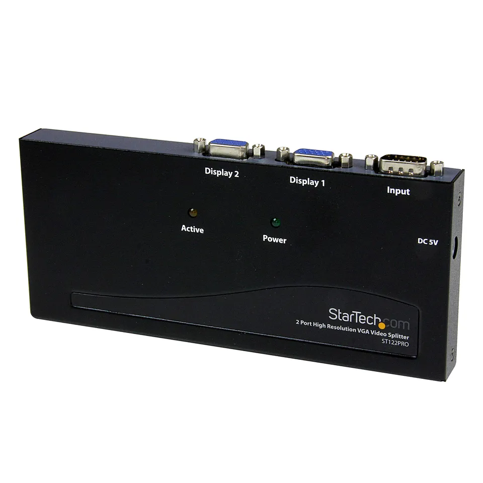startech-com-r-partiteur-vid-o-vga-2-ports-350-mhz-st122proeu-noir image 1