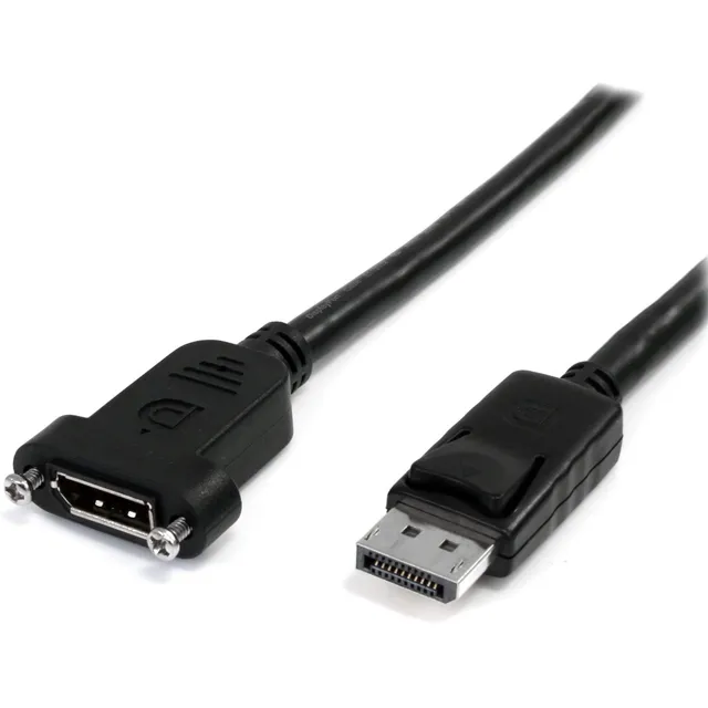 startech-com-c-ble-displayport-montage-panneau-1-m-4k-blanc-dp-m-f image 1