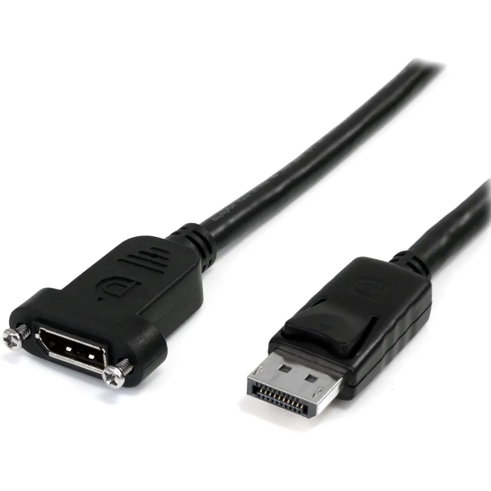 startech-com-c-ble-displayport-montage-panneau-1-m-4k-blanc-dp-m-f image 1