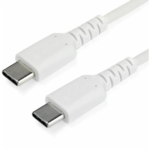 startech-com-c-ble-usb-c-vers-usb-c-1-m-blanc-60w-pd-usb-2-0-renforc-kevlar image 1