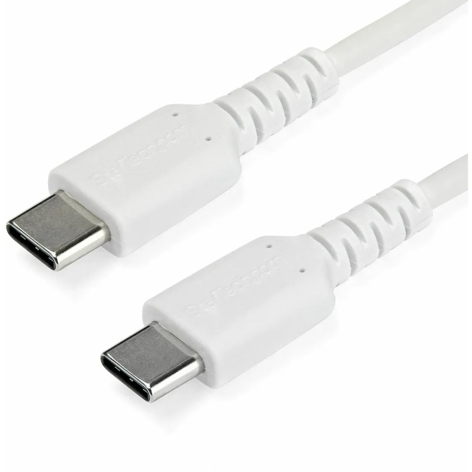 startech-com-c-ble-usb-c-vers-usb-c-1-m-blanc-60w-pd-usb-2-0-renforc-kevlar image 1