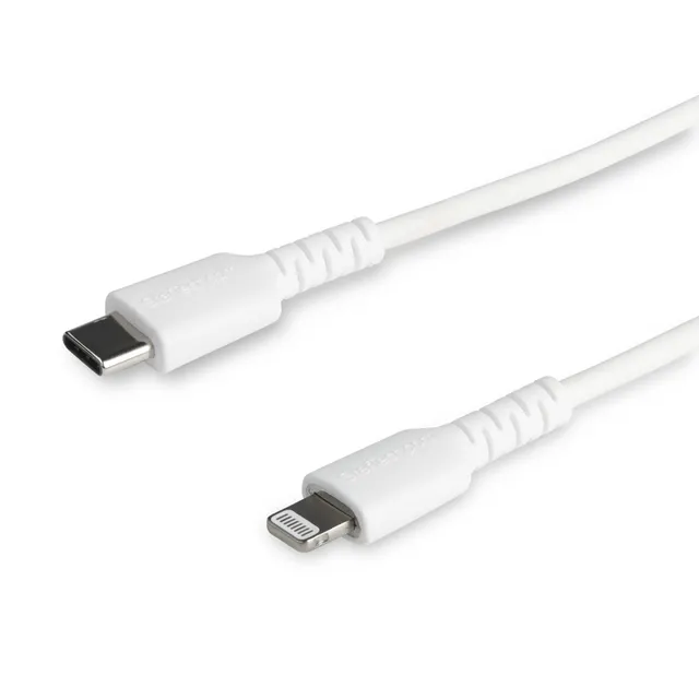 startech-com-rusbcltmm1mw-c-ble-usb-c-vers-lightning-blanc-robuste-1-m-mfi image 1