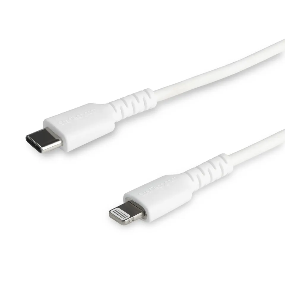 startech-com-rusbcltmm2mw-c-ble-usb-c-vers-lightning-2m-blanc-aramide-mfi image 1
