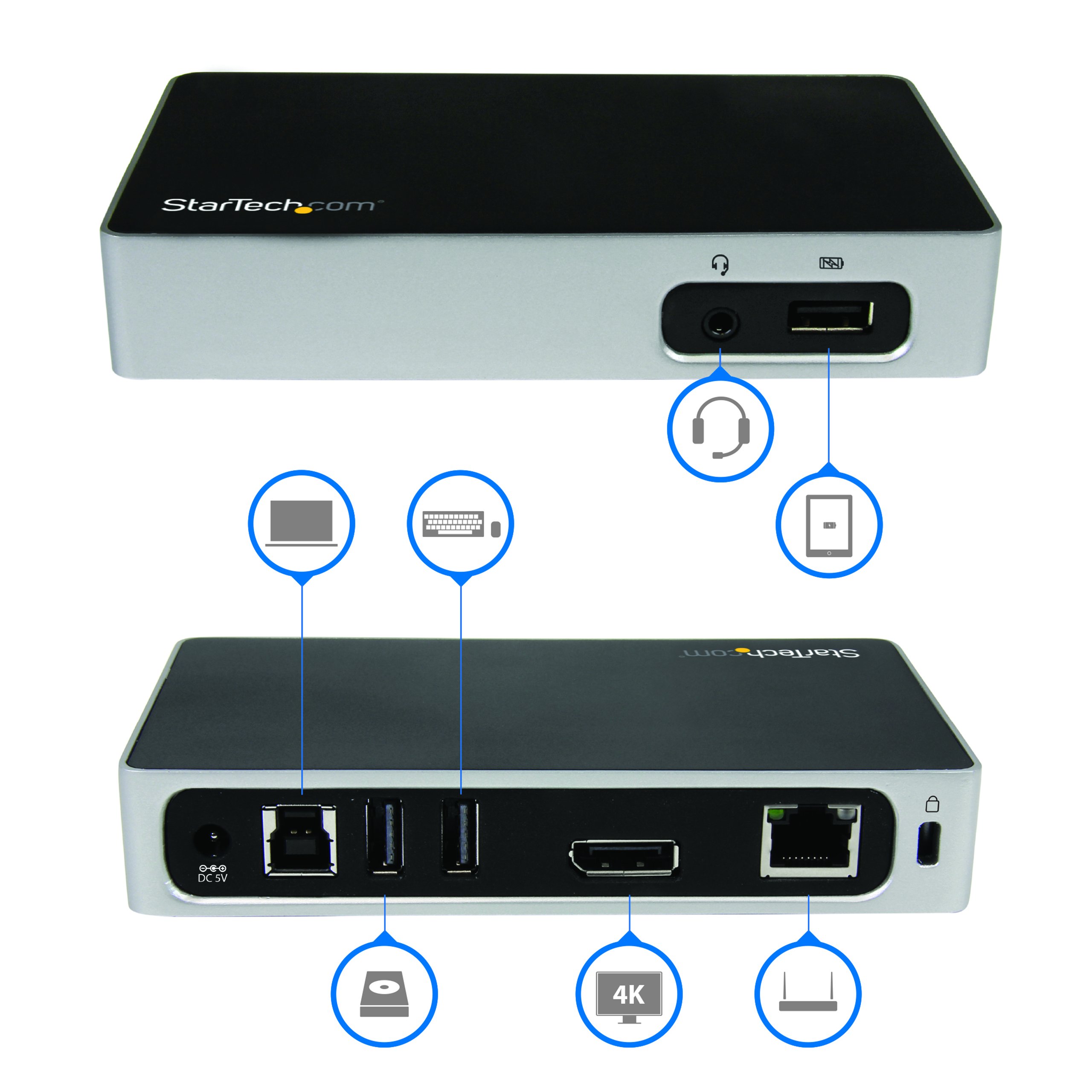startech-com-usb3vdock4dp-station-d-accueil-usb-3-0-universelle-displayport-4k-p image 2