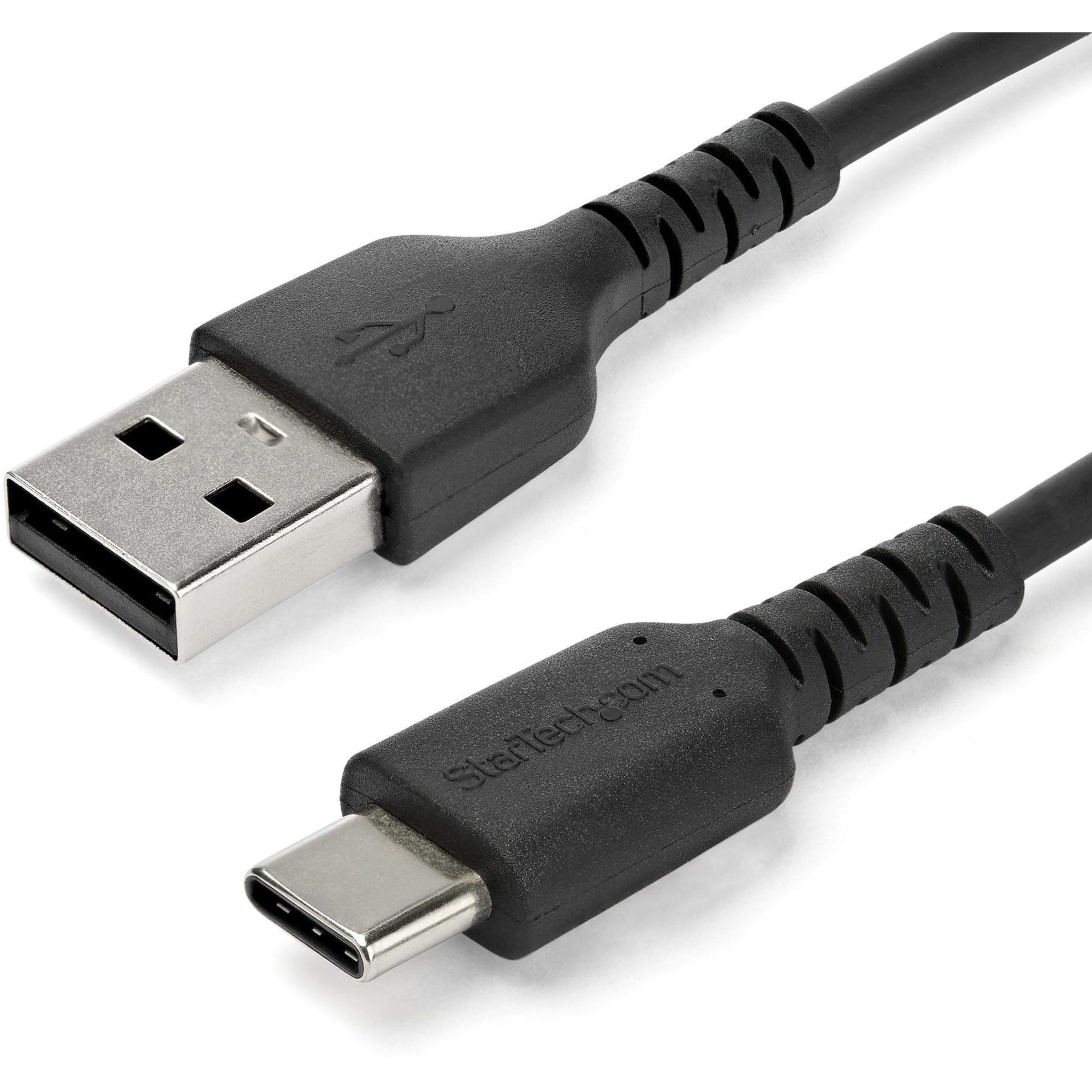 startech-com-c-ble-usb-a-vers-usb-c-2m-charge-3a-sync-usb-2-0-robuste-noir image 1
