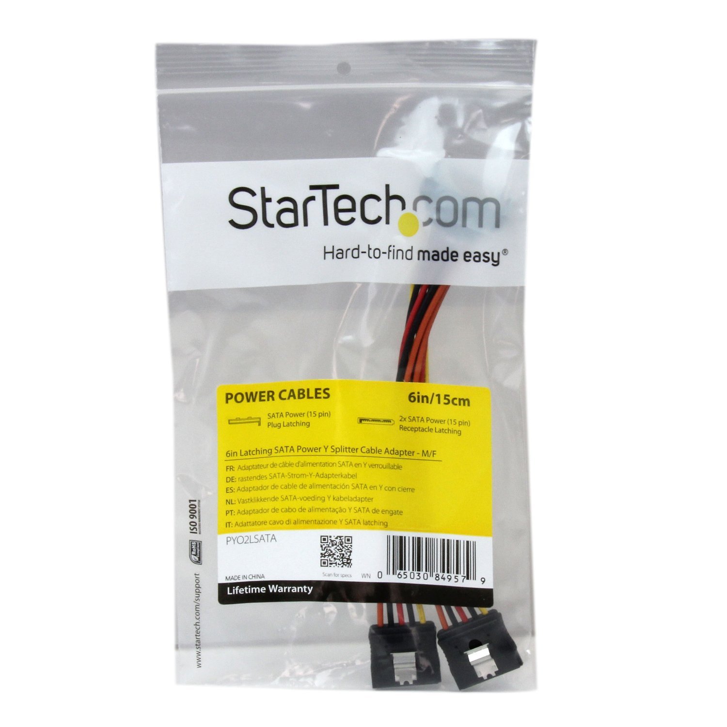 startech-com-c-ble-r-partiteur-y-alimentation-sata-vers-2x-sata-avec-verrou image 2