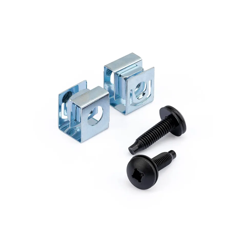startech-com-lot-50-vis-10-32-19mm-et-crous-clip-pour-rack-19-noir-argent image 1