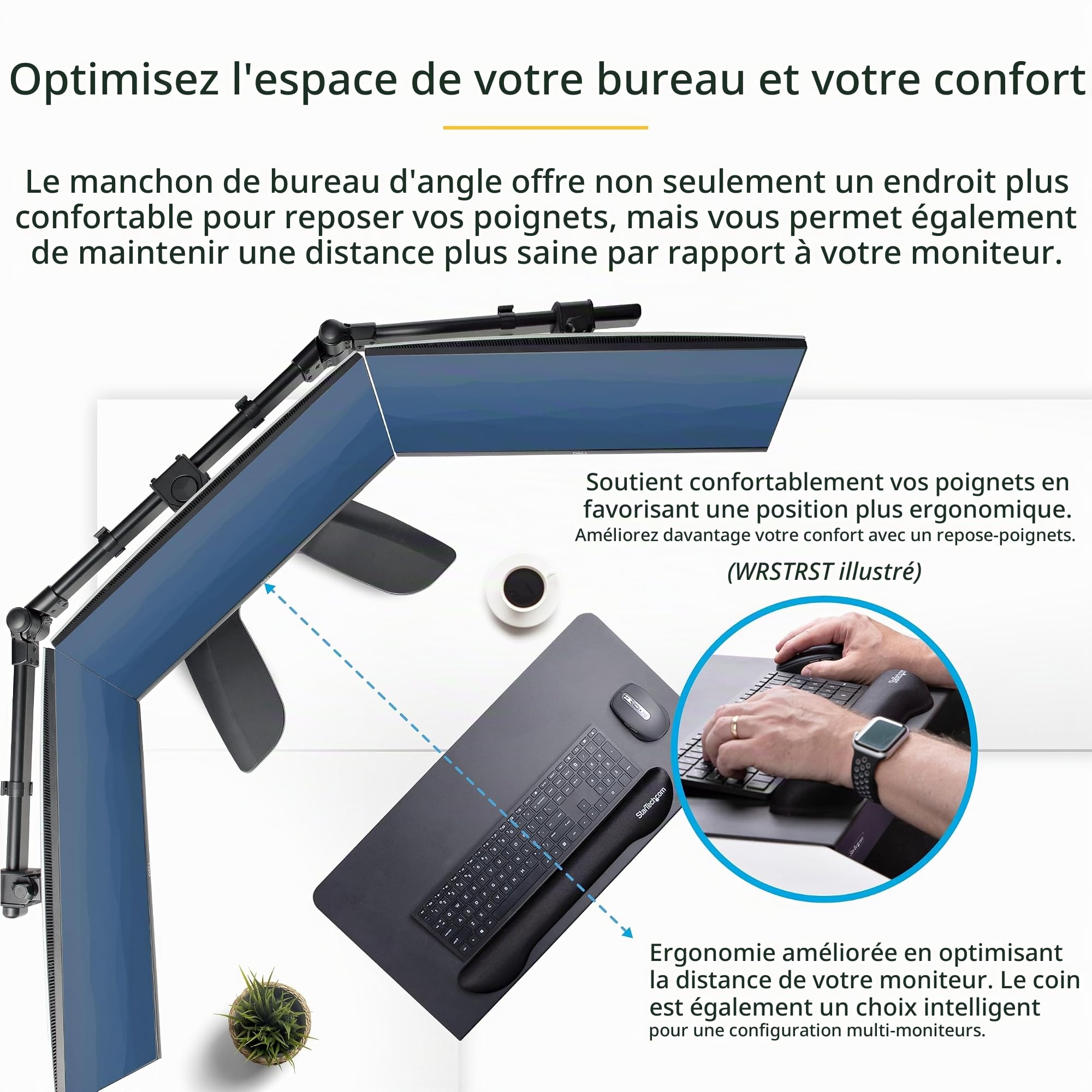 startech-com-dskcrnrslv-plateau-d-angle-acier-pince-pour-clavier-et-souris image 4