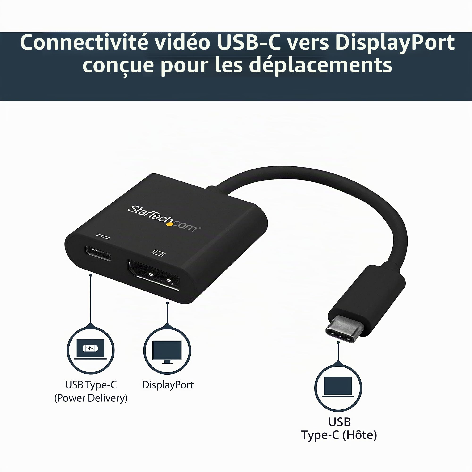 startech-com-adaptateur-usb-c-vers-displayport-1-2-4k-60hz-pd-60w image 2