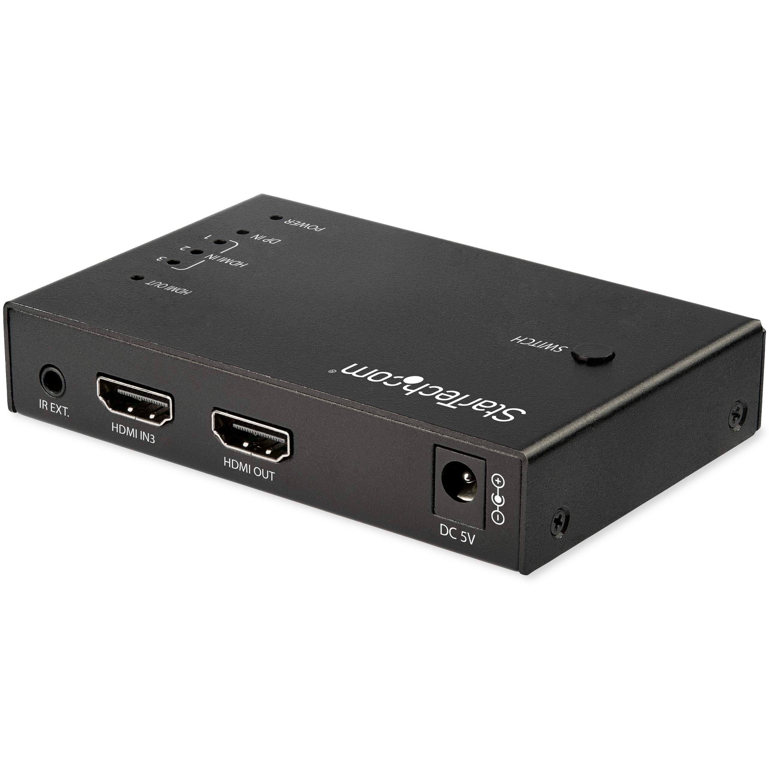 startech-com-vs421hddp-switch-hdmi-4-ports-3x-hdmi-1x-displayport-4k-60hz image 2
