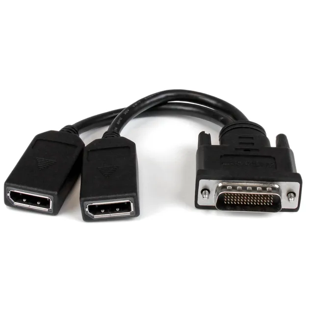 startech-com-c-ble-adaptateur-dms-59-vers-2x-displayport-20-cm-noir image 1