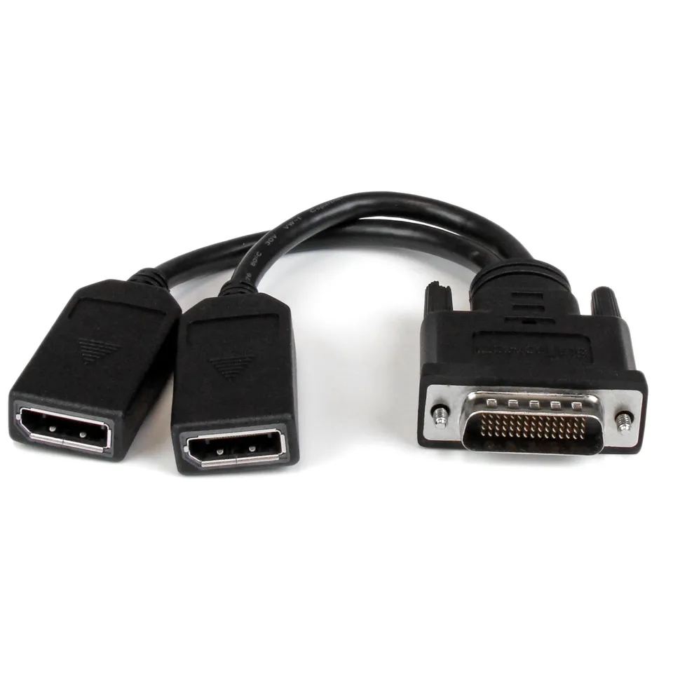 startech-com-c-ble-adaptateur-dms-59-vers-2x-displayport-20-cm-noir image 1