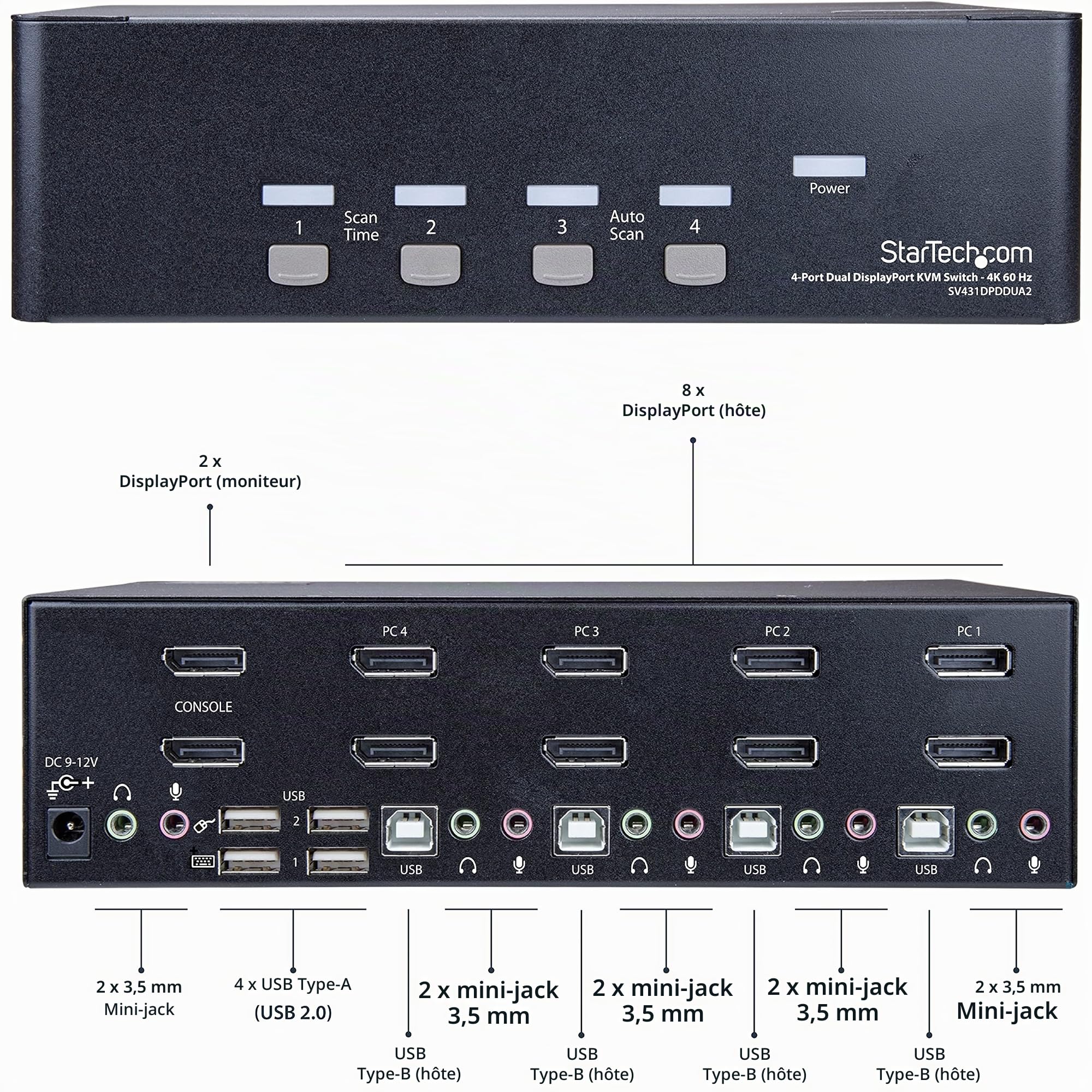 startech-com-st12mhdlan-series-switch-kvm-4-ports-double-displayport-4k-60-hz-av image 7