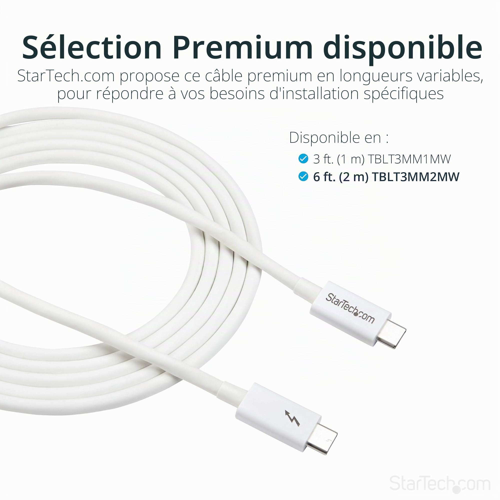 startech-com-c-ble-thunderbolt-3-passif-2-m-20-gbps-100w-pd-4k-usb-c-blanc image 4